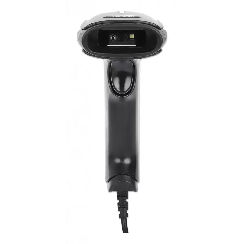 Manhattan Leitor de códigos de barras 2D LED portátil 153997, USB-A, alcance de leitura 320 mm, cabo de 1,4 m, preto