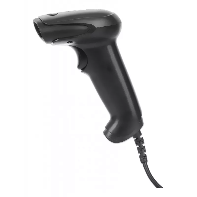 Manhattan Leitor de códigos de barras 2D LED portátil 153997, USB-A, alcance de leitura 320 mm, cabo de 1,4 m, preto