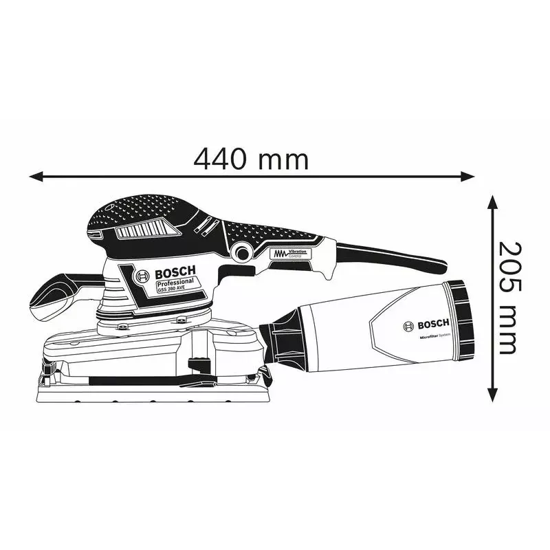 Bosch 0 601 292 901 Lixadora excêntrica portátil 11000 rpm 22000 rpm