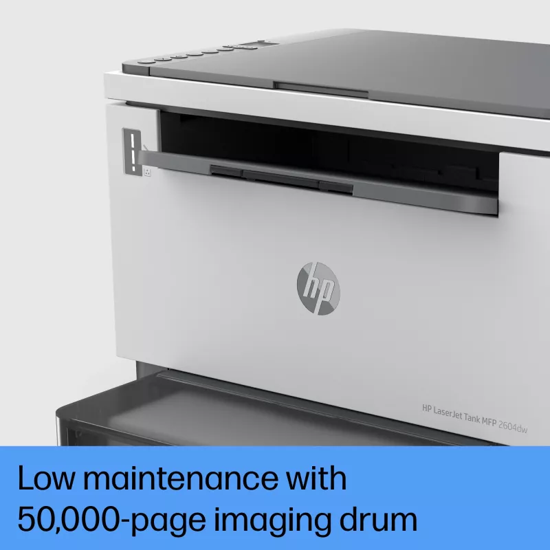 HP LaserJet Tank 2604dw Impressora multifunções sem fios preto e branco, copiadora, scanner; duplex