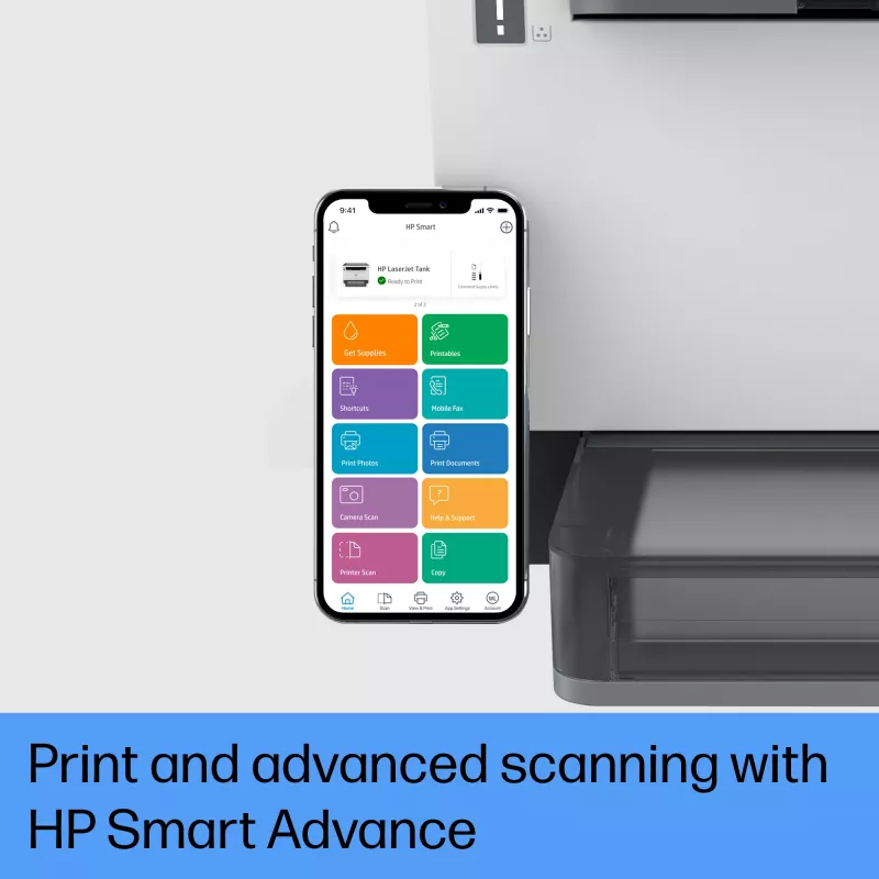 HP LaserJet Tank 2604dw Impressora multifunções sem fios preto e branco, copiadora, scanner; duplex