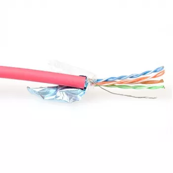 Cabo de patch ACT CAT5E F/UTP LSZH flexível vermelho 500 m comprimento do cabo 500 m