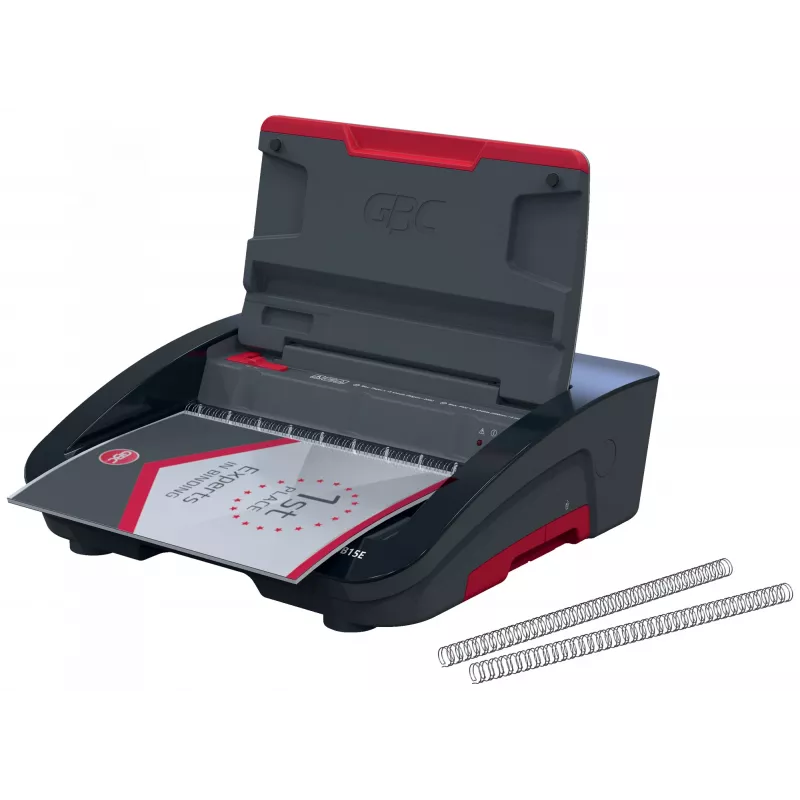 Máquina de encadernar elétrica GBC WireBind® WB15E, encadernadora de arame, elétrica, 125 folhas, preto, vermelho
