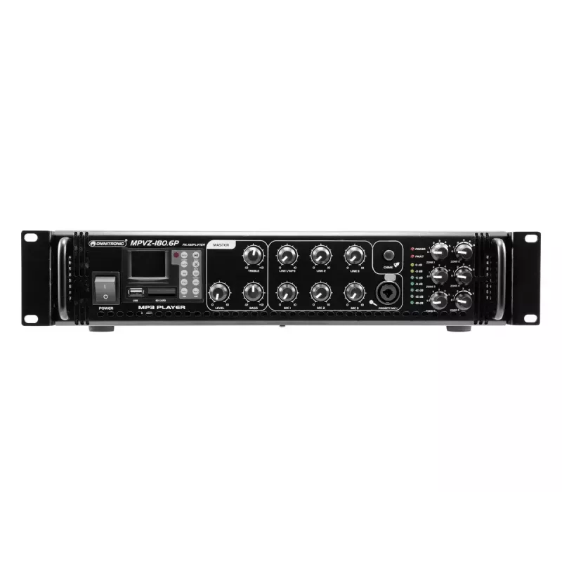 Amplificador de áudio Omnitronic 80709782 180 W classe A/B preto