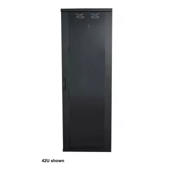 Intellinet armário de rede 19 polegadas – autónomo (Basic), 32HE, 600 x 800 mm (largura x profundidade), preto, Flatpack, máx. 600 kg, fechadura de porta de um ponto, uma fechadura por painel lateral, profundidade útil 123 a 573 mm, rack, IP20, aço