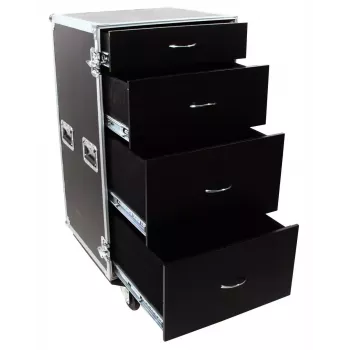 Flightcase Roadinger 30126432 contraplacado preto prateado 64,5 kg