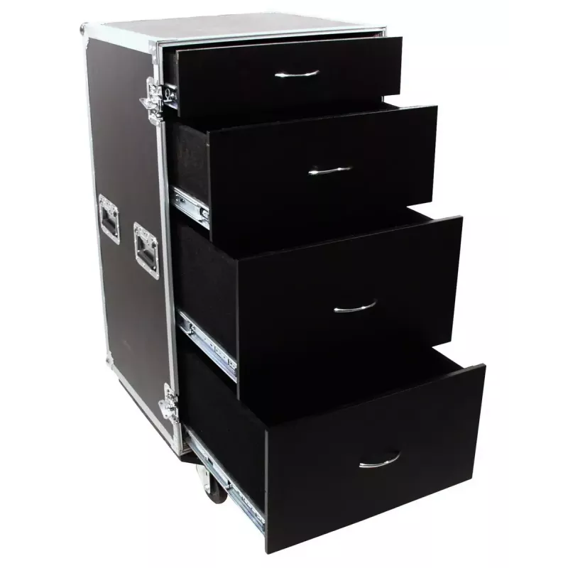 Flightcase Roadinger 30126432 contraplacado preto prateado 64,5 kg