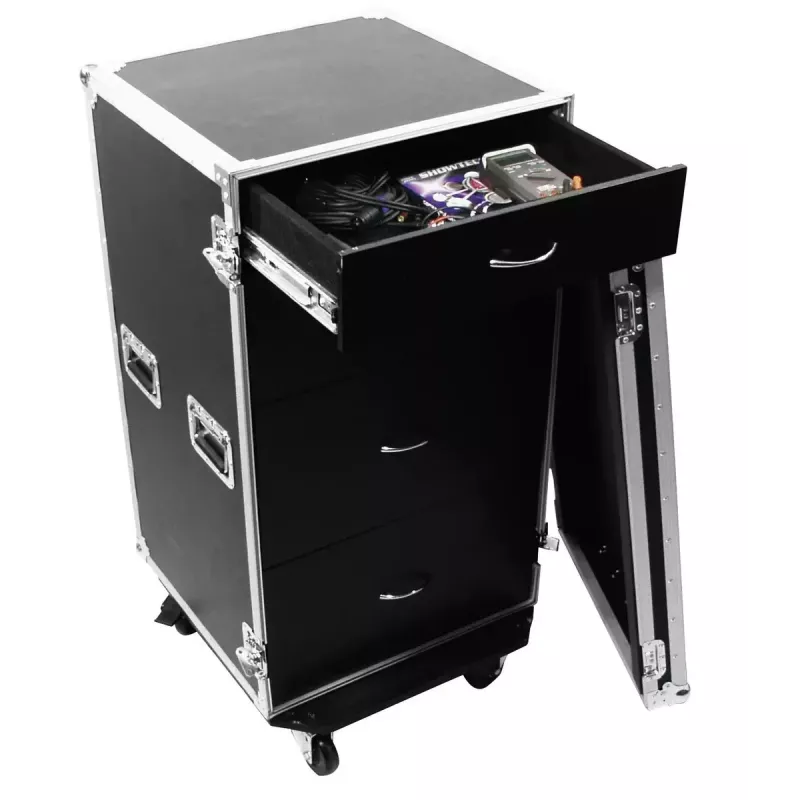 Flightcase Roadinger 30126432 contraplacado preto prateado 64,5 kg
