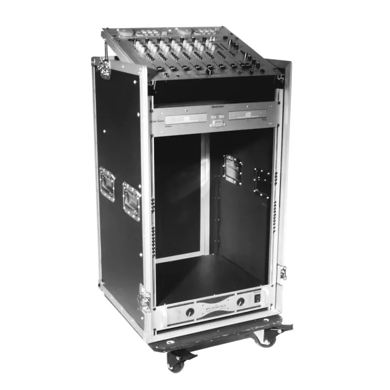 Flightcase Roadinger 30110000 contraplacado preto prateado