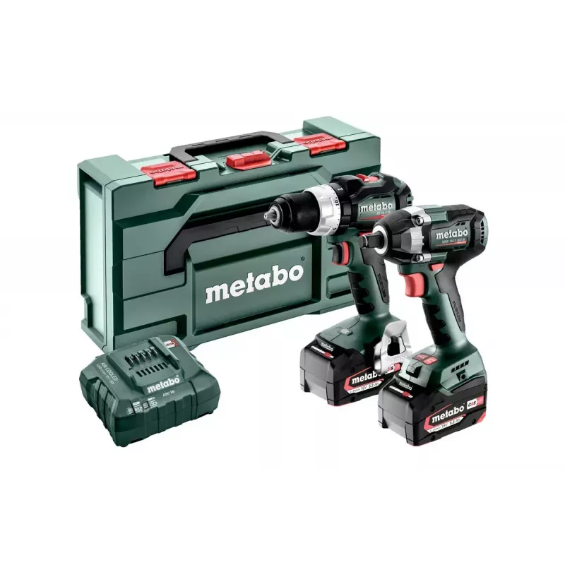 Parafusadeira Metabo SET 2.9.3 18V 2100 RPM preto, verde, vermelho