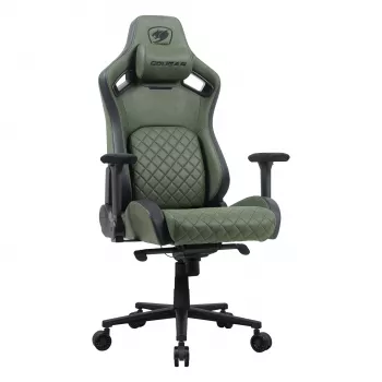 Cadeira gaming universal Cougar DEFENSOR S ARMY verde F — assento acolchoado, 150 kg máx., L 760 × P 690 mm, A 129,5–137 cm