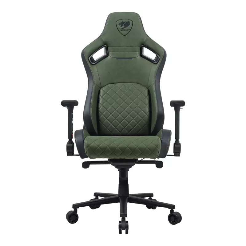 Cadeira gaming universal Cougar DEFENSOR S ARMY verde F — assento acolchoado, 150 kg máx., L 760 × P 690 mm, A 129,5–137 cm