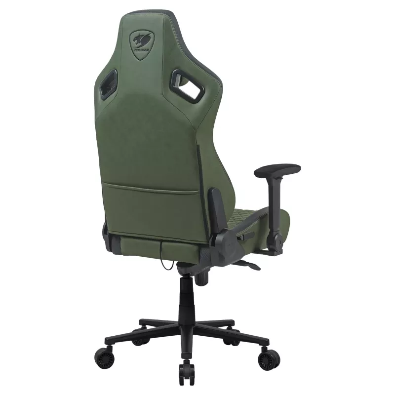 Cadeira gaming universal Cougar DEFENSOR S ARMY verde F — assento acolchoado, 150 kg máx., L 760 × P 690 mm, A 129,5–137 cm