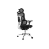 Cadeira de escritório ergonómica EQUIP 651053 com apoio de cabeça e braços, encosto em malha, assento acolchoado, altura ajustável 117–135 cm, largura 660 mm, preta
