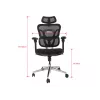 Cadeira de escritório ergonómica EQUIP 651053 com apoio de cabeça e braços, encosto em malha, assento acolchoado, altura ajustável 117–135 cm, largura 660 mm, preta