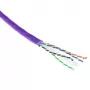 Cabo de instalação maciço ACT Cat 6A U/UTP, LSZH, CPR euroclass ECA 23AWG, violeta 500 metros