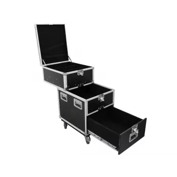 Flightcase Roadinger 30126430 contraplacado 38 kg preto prateado