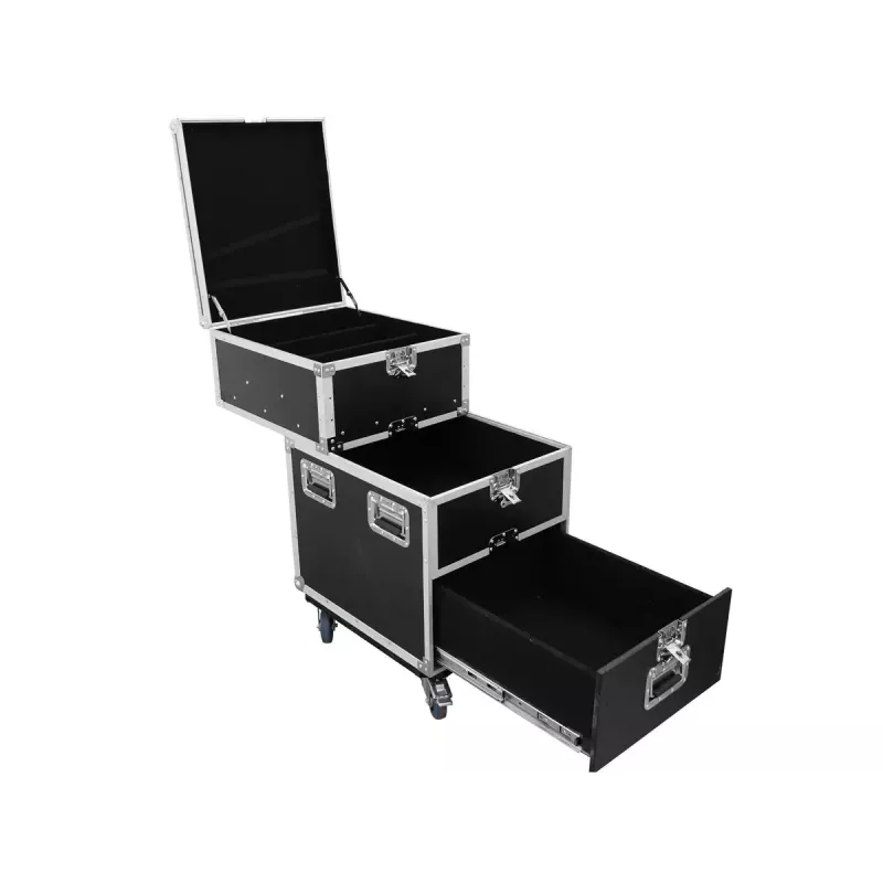 Flightcase Roadinger 30126430 contraplacado 38 kg preto prateado