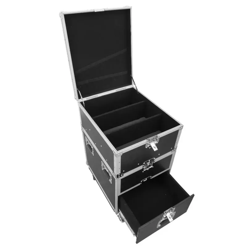 Flightcase Roadinger 30126430 contraplacado 38 kg preto prateado