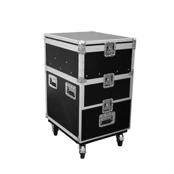 Flightcase Roadinger 30126430 contraplacado 38 kg preto prateado