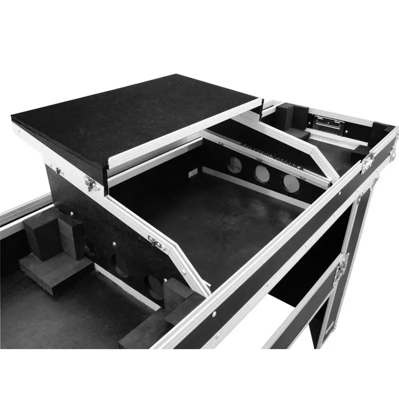 Mala rígida Roadinger 30124208 para mesa de DJ contraplacado preto prateado
