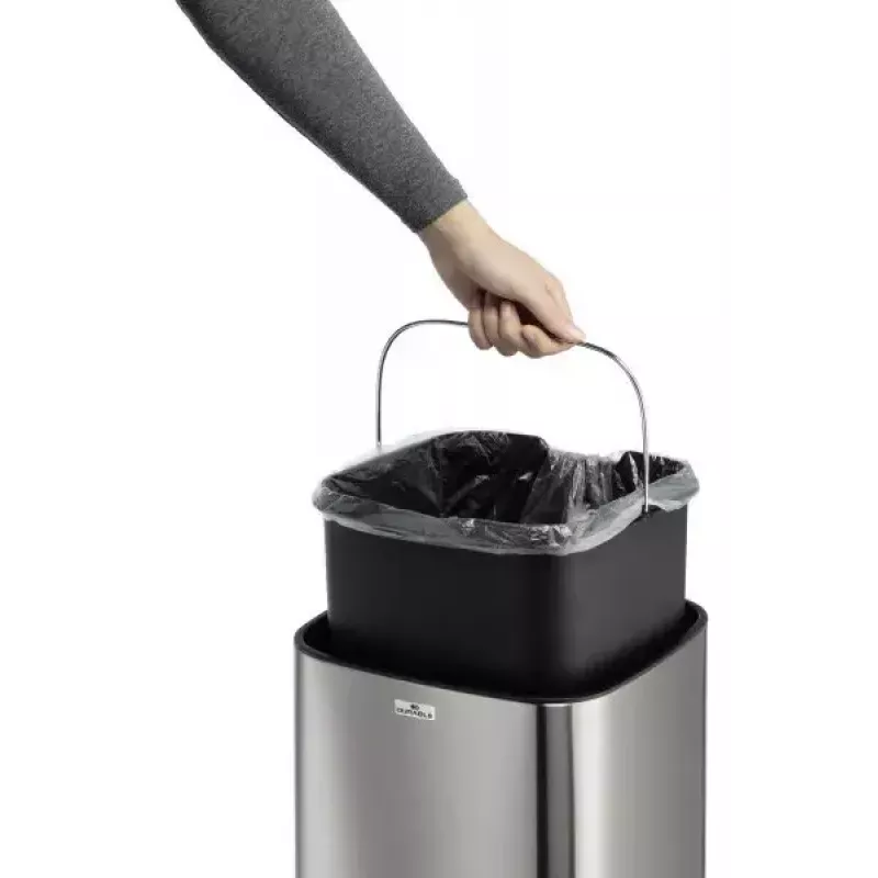 Durable TOUCH 21L retangular aço inoxidável preto prateado