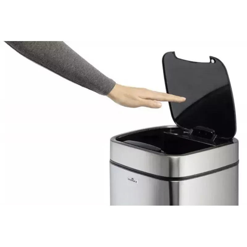 Durable TOUCH 21L retangular aço inoxidável preto prateado