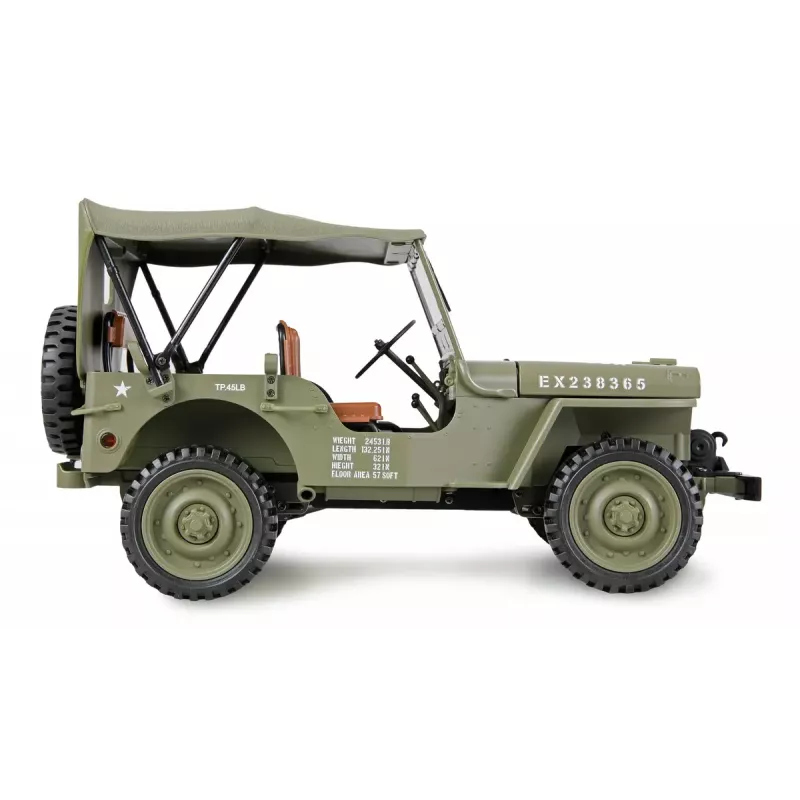 Amewi 22737 Jeep Willys MB Scale Crawler 4WD 1:14 RTR, verde, 14+