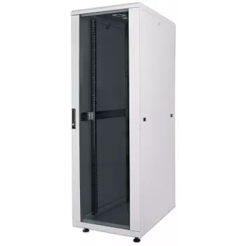 Armário de rede Intellinet 19 polegadas – autónomo, 26HE, 600x600 mm (largura x profundidade), cinzento, Flatpack, máx. 1500 kg, fechadura de porta multiponto, uma fechadura por painel lateral, profundidade útil 123 a 373 mm, IP20, rack, aço