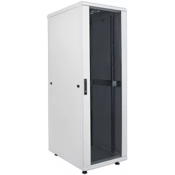 Armário de rede Intellinet 19 polegadas – autónomo, 26HE, 600x600 mm (largura x profundidade), cinzento, Flatpack, máx. 1500 kg, fechadura de porta multiponto, uma fechadura por painel lateral, profundidade útil 123 a 373 mm, IP20, rack, aço