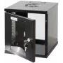 Armário de rede Intellinet 10 polegadas – montagem na parede (standard), 6HE, 300 mm de profundidade, preto, montado, máx. 60 kg, também adequado para colocação em mesa ou chão, profundidade útil 265 mm, porta de metal e vidro, painel traseiro, laterais removíveis, peças para montagem na parede (por ex. parafusos/buchas) não incluídas