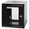 Armário de rede Intellinet 10 polegadas – montagem na parede (standard), 6HE, 300 mm de profundidade, preto, montado, máx. 60 kg, também adequado para colocação em mesa ou chão, profundidade útil 265 mm, porta de metal e vidro, painel traseiro, laterais removíveis, peças para montagem na parede (por ex. parafusos/buchas) não incluídas