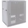 Armário de rede Intellinet 19 polegadas - montagem na parede (standard), 9HE, 600 mm de profundidade, cinzento, Flatpack, máx. 60 kg, também utilizável como equipamento de mesa ou de chão, profundidade útil 410 mm, porta de metal e vidro, painel traseiro, laterais removíveis, peças para montagem na parede (por ex. parafusos/buchas) não incluídas