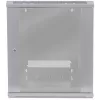 Armário de rede Intellinet 19 polegadas - montagem na parede (standard), 9HE, 600 mm de profundidade, cinzento, Flatpack, máx. 60 kg, também utilizável como equipamento de mesa ou de chão, profundidade útil 410 mm, porta de metal e vidro, painel traseiro, laterais removíveis, peças para montagem na parede (por ex. parafusos/buchas) não incluídas