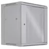 Armário de rede Intellinet 19 polegadas – montagem na parede (standard), 12HE, 450 mm de profundidade, cinzento, desmontado, máx. 60 kg, também adequado para colocação em mesa ou chão, profundidade útil 260 mm, porta de metal e vidro, painel traseiro, painéis laterais removíveis, peças de montagem na parede (por ex. parafusos/buchas) não incluídas