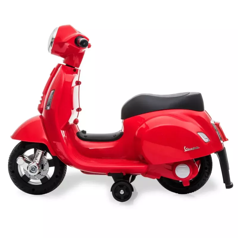 Veículo elétrico montável Jamara Vespa Mini Roller – a bateria, 4 rodas, para crianças a partir de 1,6 anos, luzes, cores: preto/vermelho