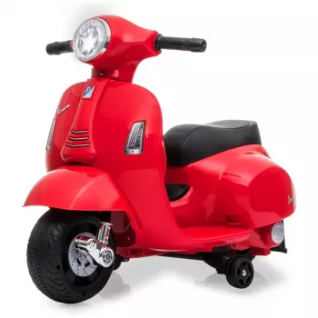 Veículo elétrico montável Jamara Vespa Mini Roller – a bateria, 4 rodas, para crianças a partir de 1,6 anos, luzes, cores: preto/vermelho