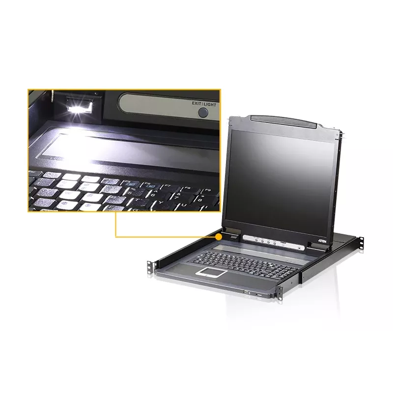 Consola KVM LCD para rack ATEN CL3000N 19 polegadas leve