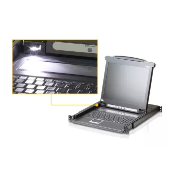ATEN CL1000N KVM switch montagem em rack preto