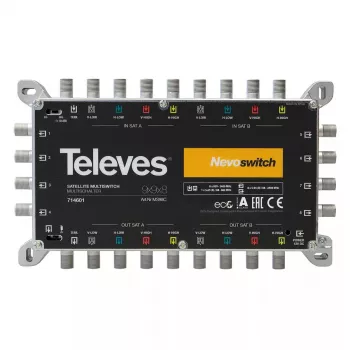 Televes MS98C (714601) multiswitch em cascata, 9 entradas, 8 saídas
