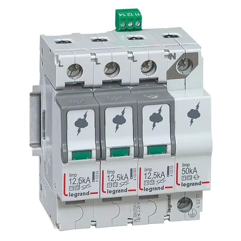 Legrand 412277 SPD proteção contra sobretensões T1+T2 3P+N 12,5kA