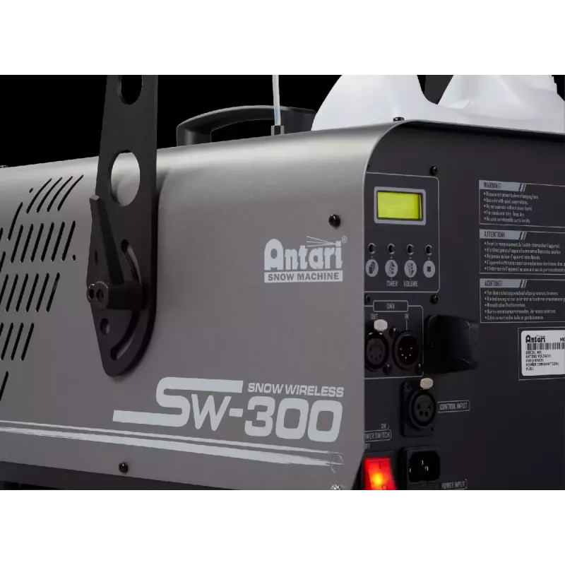 Antari SW-300 máquina de neve artificial, 5 l, 2 canais, XLR5, sem fios, preta/cinzenta
