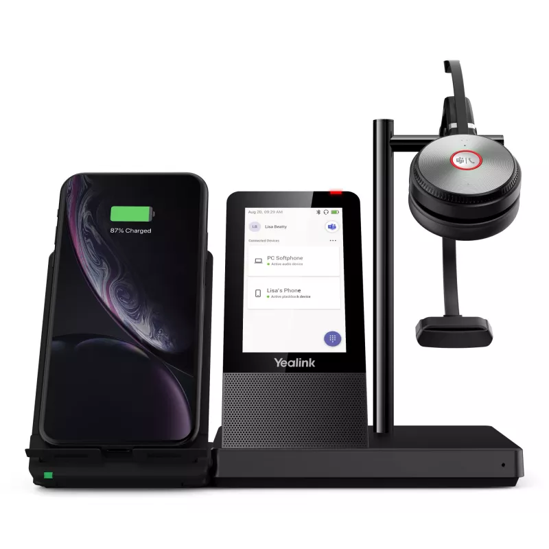 Sistema de audioconferência pessoal Yealink WH66 DECT auricular sem fios MONO TEAMS