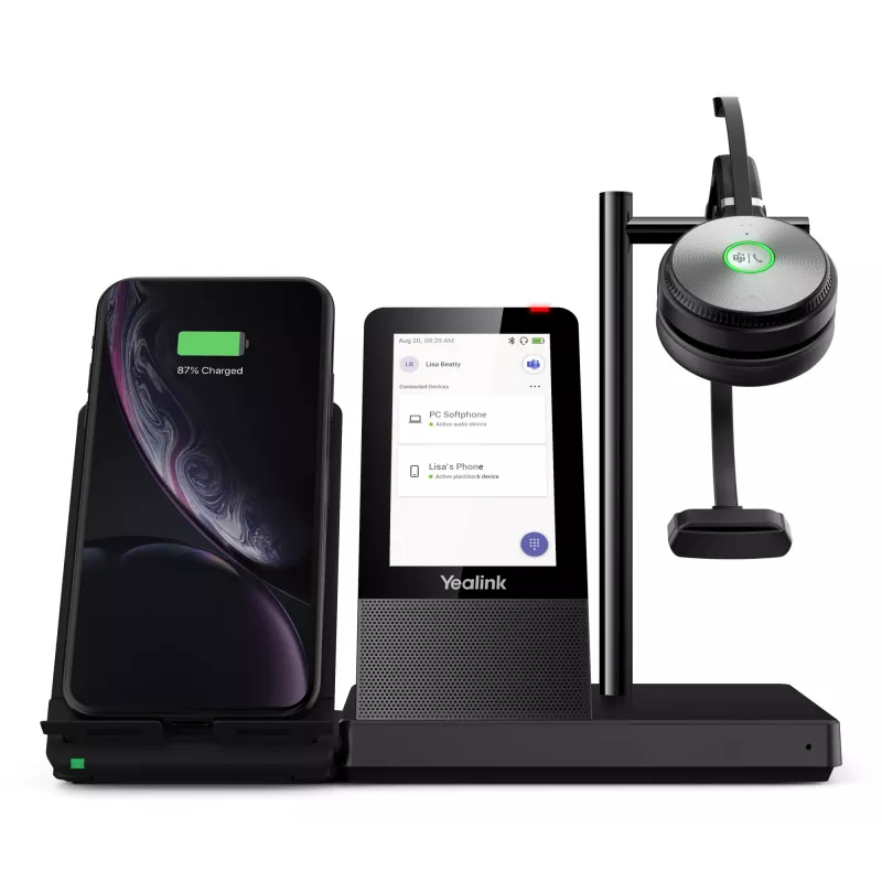 Sistema de audioconferência pessoal Yealink WH66 DECT auricular sem fios MONO TEAMS