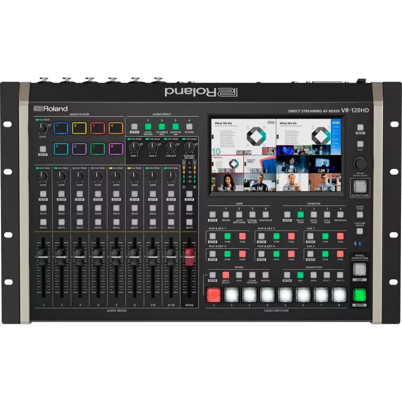 Misturadora de áudio Roland VR-120HD 42 canais 24 bits 48 kHz preto