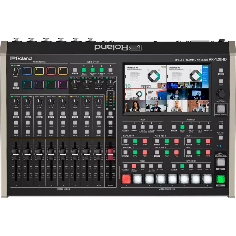 Misturadora de áudio Roland VR-120HD 42 canais 24 bits 48 kHz preto
