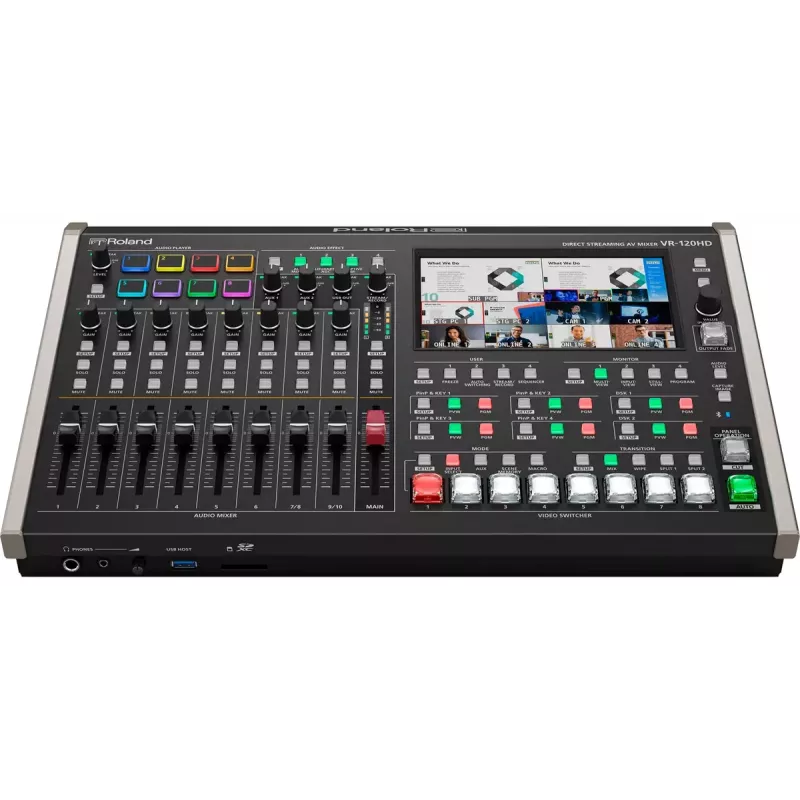 Misturadora de áudio Roland VR-120HD 42 canais 24 bits 48 kHz preto