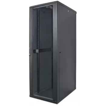 Intellinet armário de rede 19 inch – autónomo, 32HE, 600 x 600 mm (L x P), preto, Flatpack, máx. 1500 kg, fecho multiponto da porta, uma fechadura por painel lateral, profundidade útil 123 a 373 mm, IP20, Rack, aço