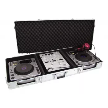 Hardcase Roadinger 30125356 para controlador de DJ contraplacado preto prateado