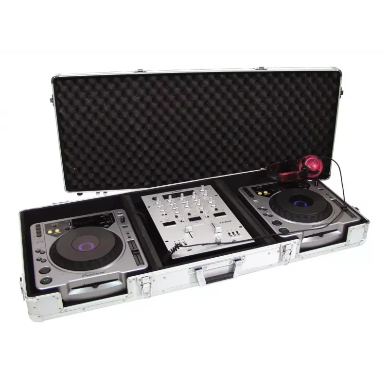 Hardcase Roadinger 30125356 para controlador de DJ contraplacado preto prateado